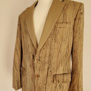 Varvatos blazer suit jacket stripe dyed brown tan khaki gray beige XL large 42